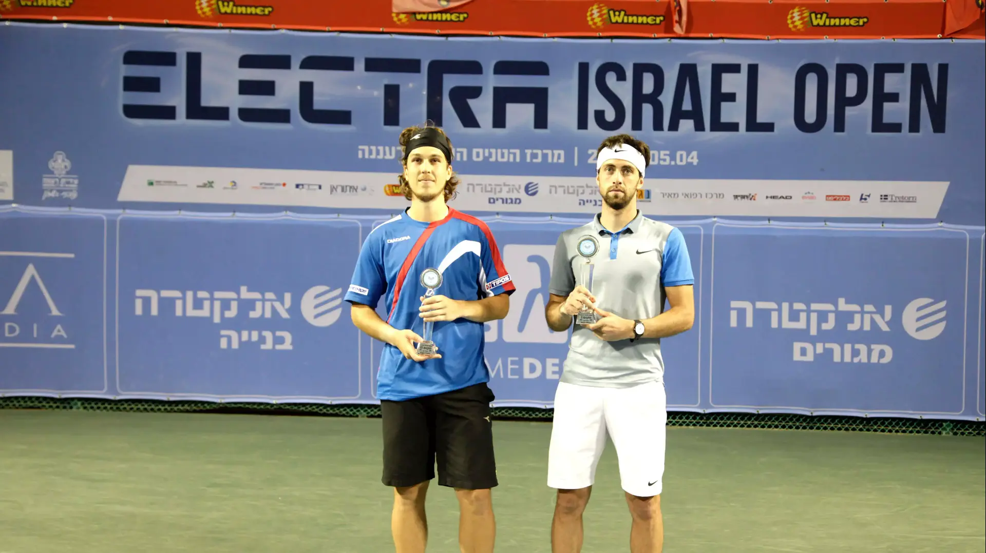 ניקולוז באסילשווילי עם בלאז קבציץ גמר אליפות ישראל הפתוחה בטניס