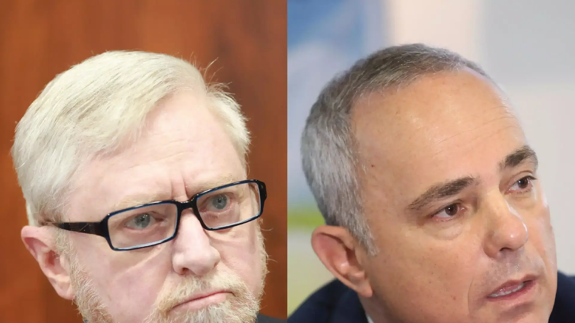 יובל שטייניץ, שר האנרגיה והתשתיות, ויוסף שפירא, מבקר המדינה. יוני 2015