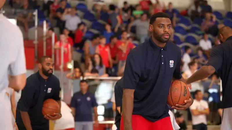 טייריק אוונס באימון ראווה של שחקני NBA בירושלים