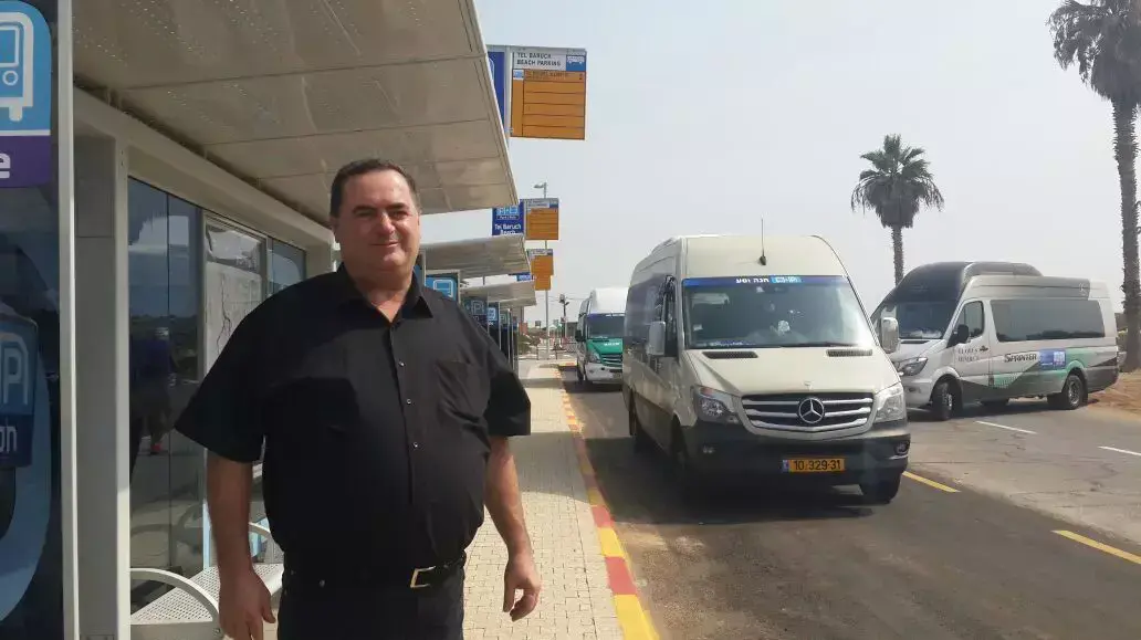 השר ישראל כץ בסיור שאטלים בעקבות תחילת עבודות הרכבת הקלה