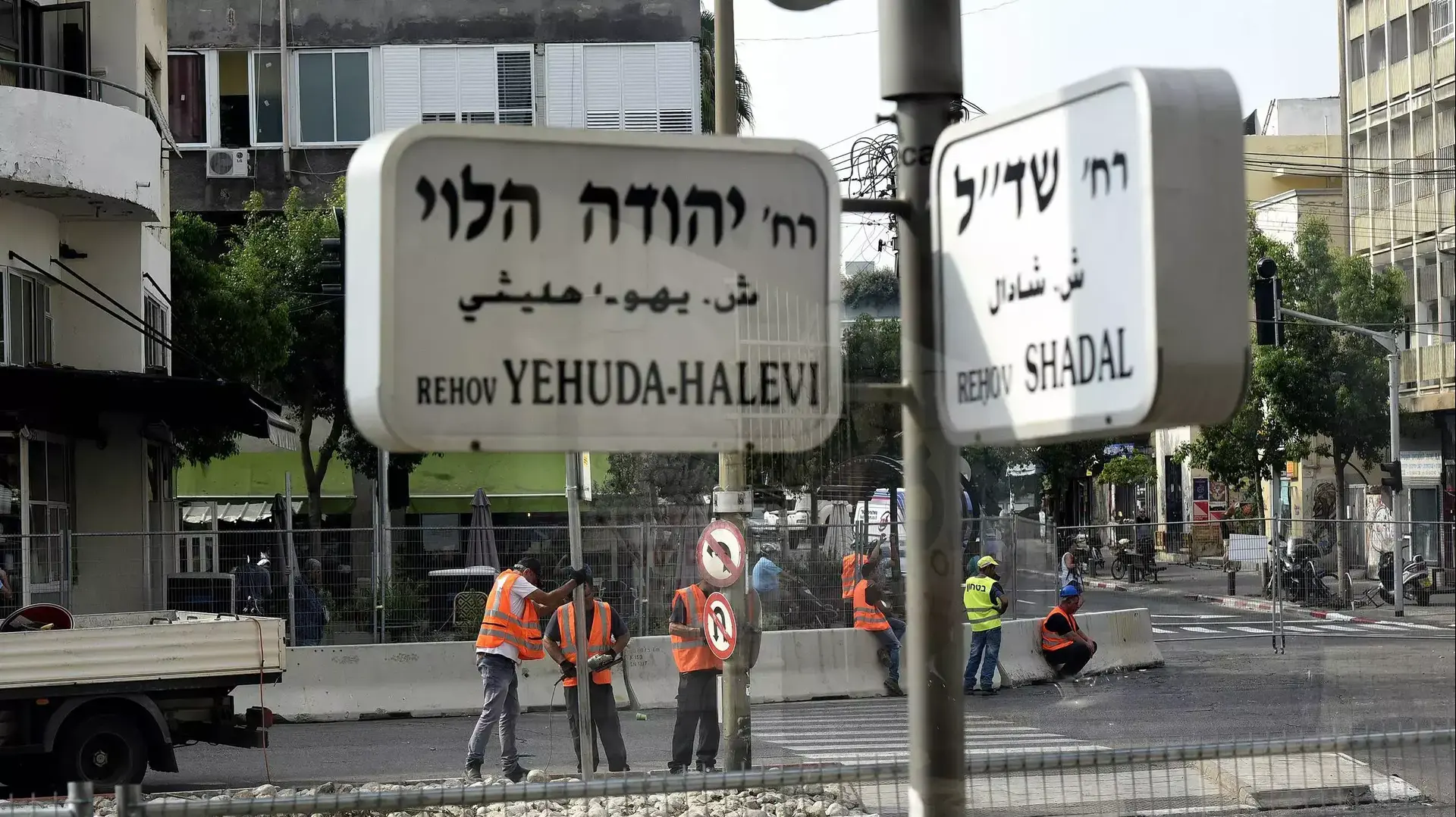 עבודות הרכבת הקלה ברחוב יהודה הלוי, אוגוסט 2015