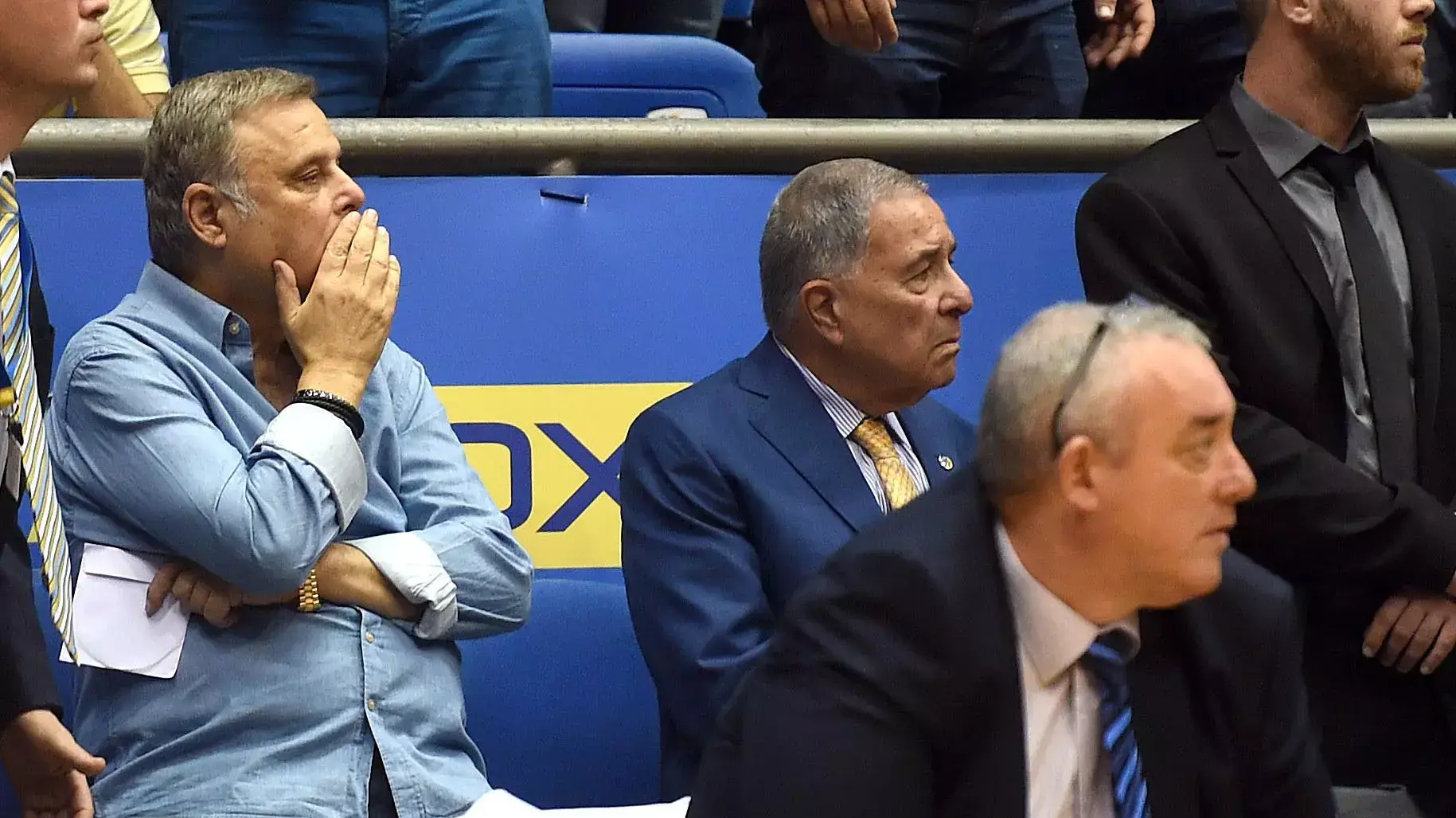 עו"ד שמעון מזרחי יו"ר מכבי תל אביב (ימין) עם דייויד פדרמן