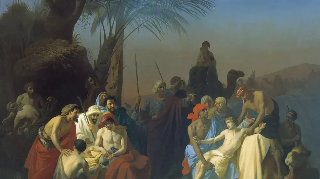 מכירת יוסף, ציור של קונסטנטין פלוויטסקי (1855)