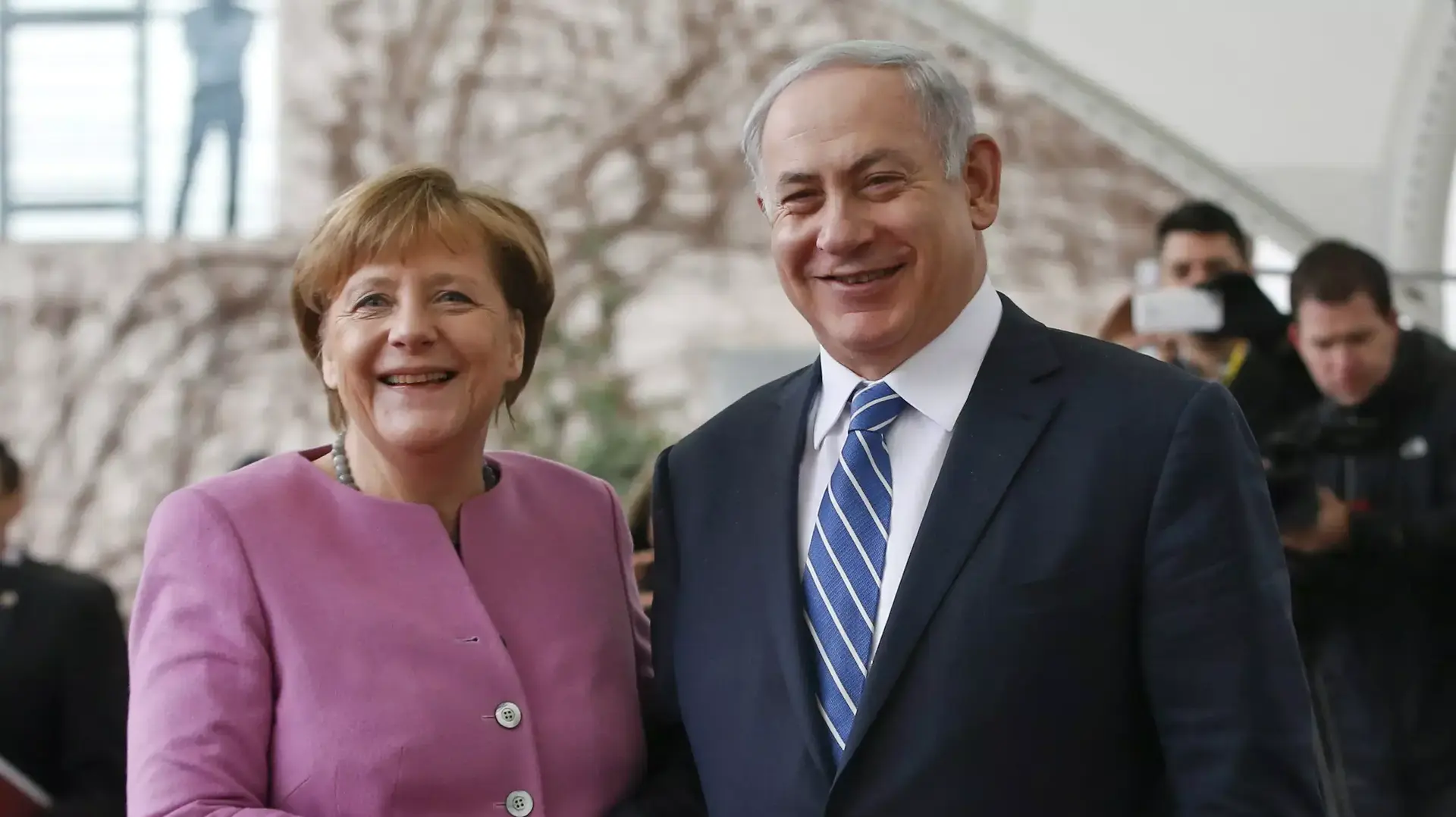ראש הממשלה בנימין נתניהו וקנצלר גרמניה אנגלה מרקל בפגישתם בברלין