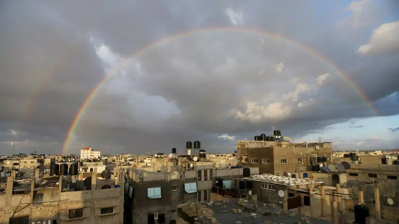 יום חורף בחאן יונס שברצועת עזה, פברואר 2016