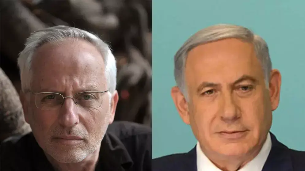 ראש הממשלה בנימין נתניהו והעיתונאי יגאל סרנה