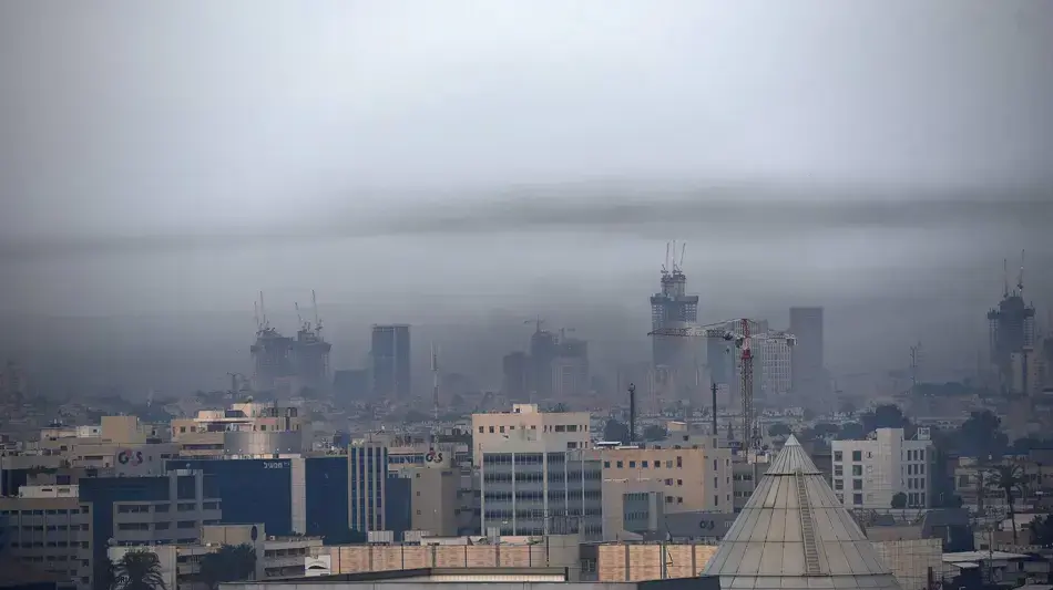 זיהום האוויר בשמיי גוש דן בבוקר שאחרי מדורות ל"ג בעומר, 26 במאי