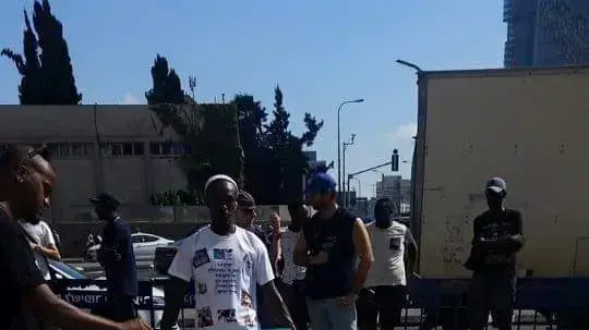 הפגנת יוצאי העדה האתיופית נגד אלימות משטרתית. תל אביב, 3 ביולי 2016
