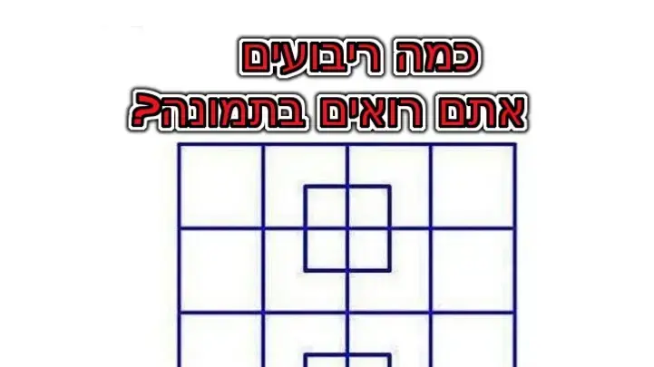 כמה ריבועים יש בתמונה?