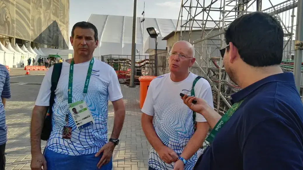 גילי לוסטיג מנכ"ל הוועד האולימפי עם דני אורן הוועד האולימפי
