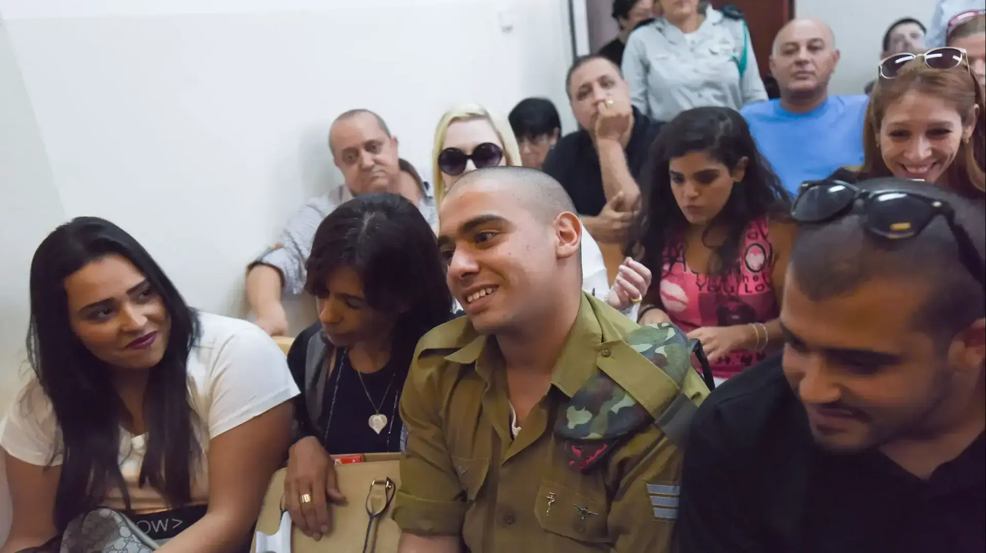דיון בעניינו של אלאור אזריה, בית הדין הצבאי יפו. אוגוסט 2016