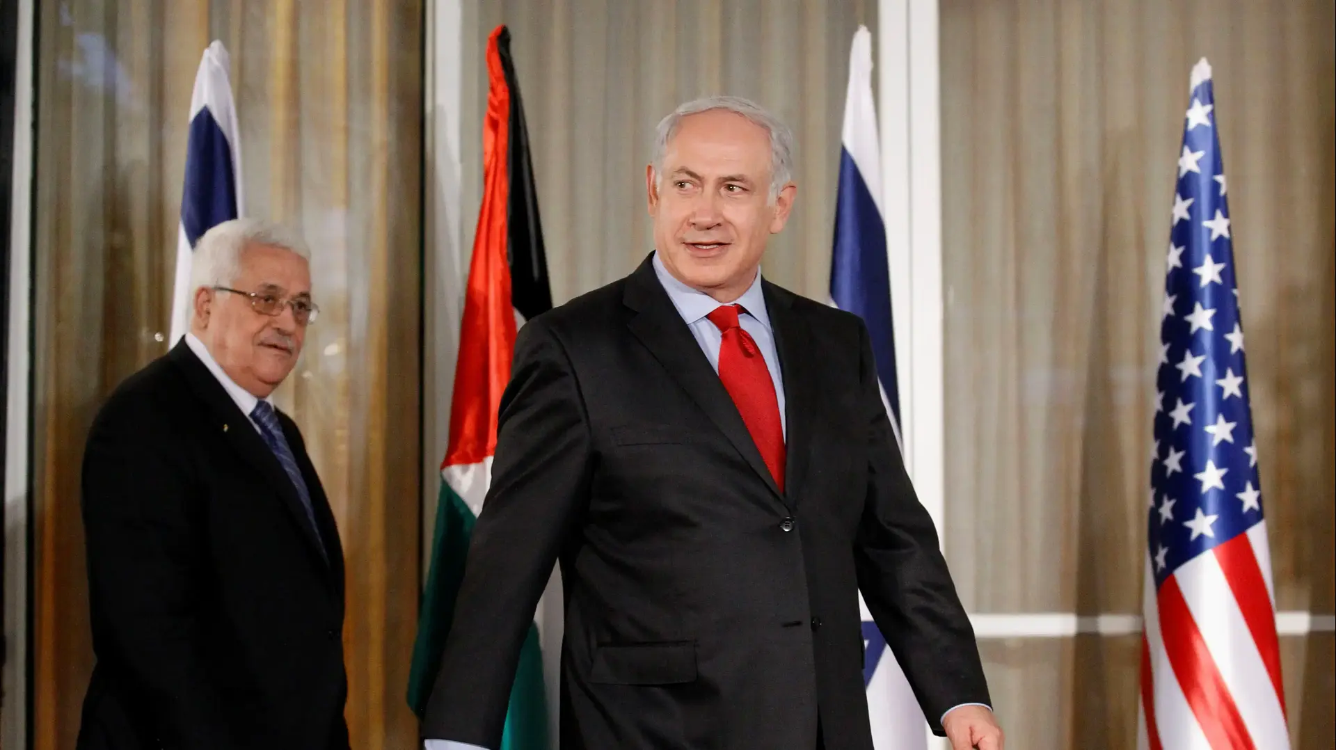 נתניהו, אבו מאזן וקרי, שיחות המשא ומתן עם הפלסטינים