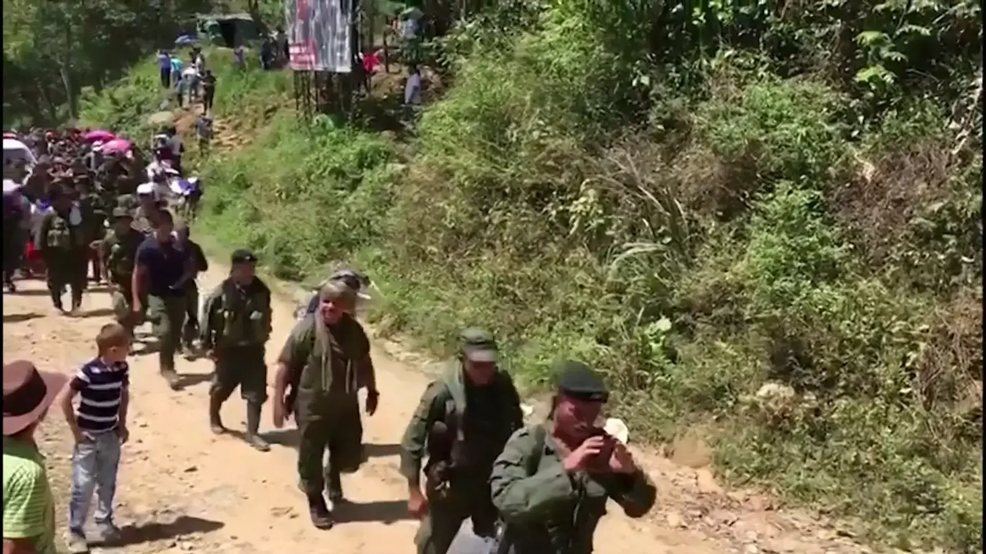 לוחמי המחתרת המרקסיסטית FARC בקולומביה מניחים את נשקם ועוברים למחנות ממשלתיים