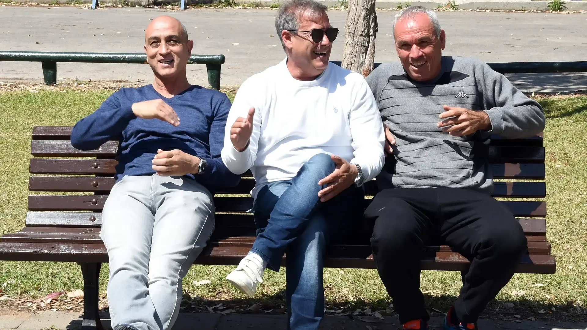 יעקב אקהויז, משה סיני, גילי לנדאו שחקני הפועל תל אביב לשעבר