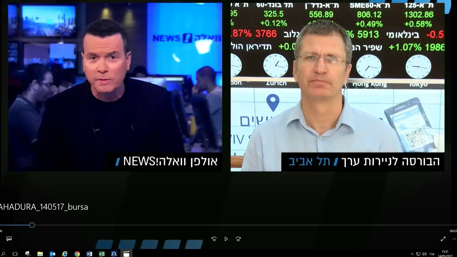 אלון גלזר בדיווח מהבורסה מתוך המהדורה המרכזית עם יעקב אילון 14.5.17