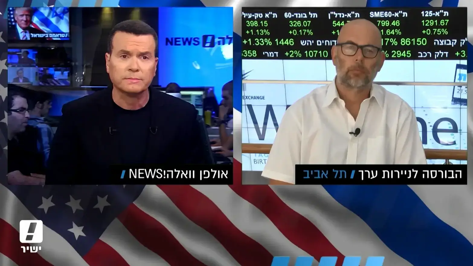 יניב פגוט בעדכון מהבורסה למהדורה המרכזית עם יעקב אילון