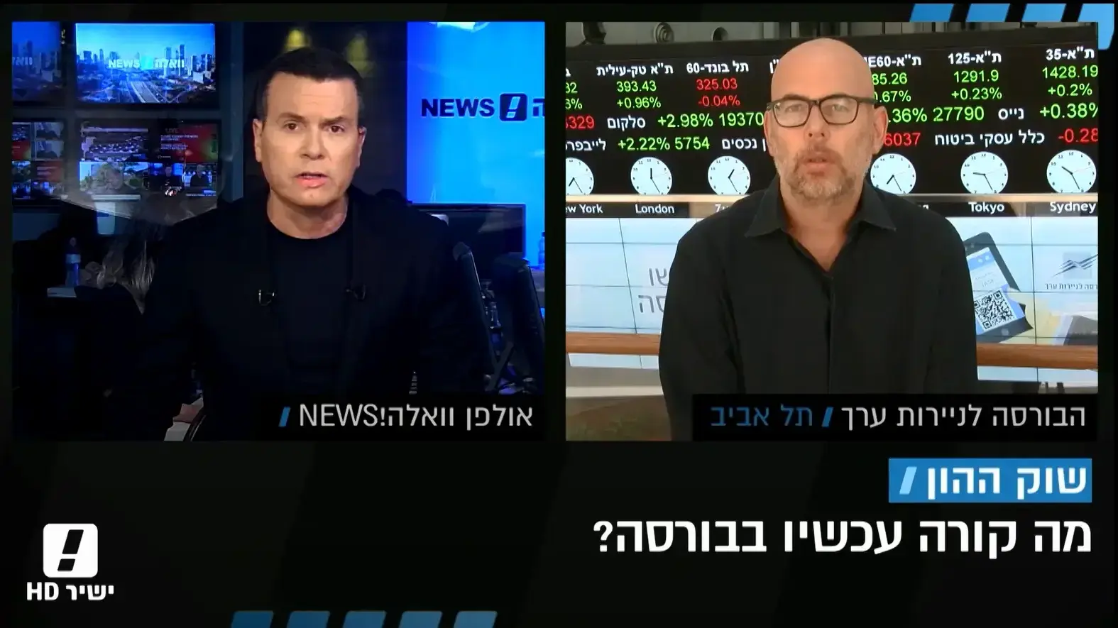 יניב פגוט בדיווח מהבורסה במהדורה המרכזית עם יעקב אילון