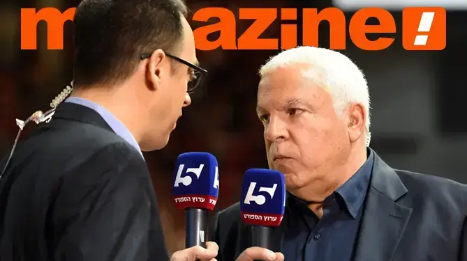פיני גרשון מאמן כדורסל ופרשן כדורסל (ימין) עם ניב רסקין שדר ספורט