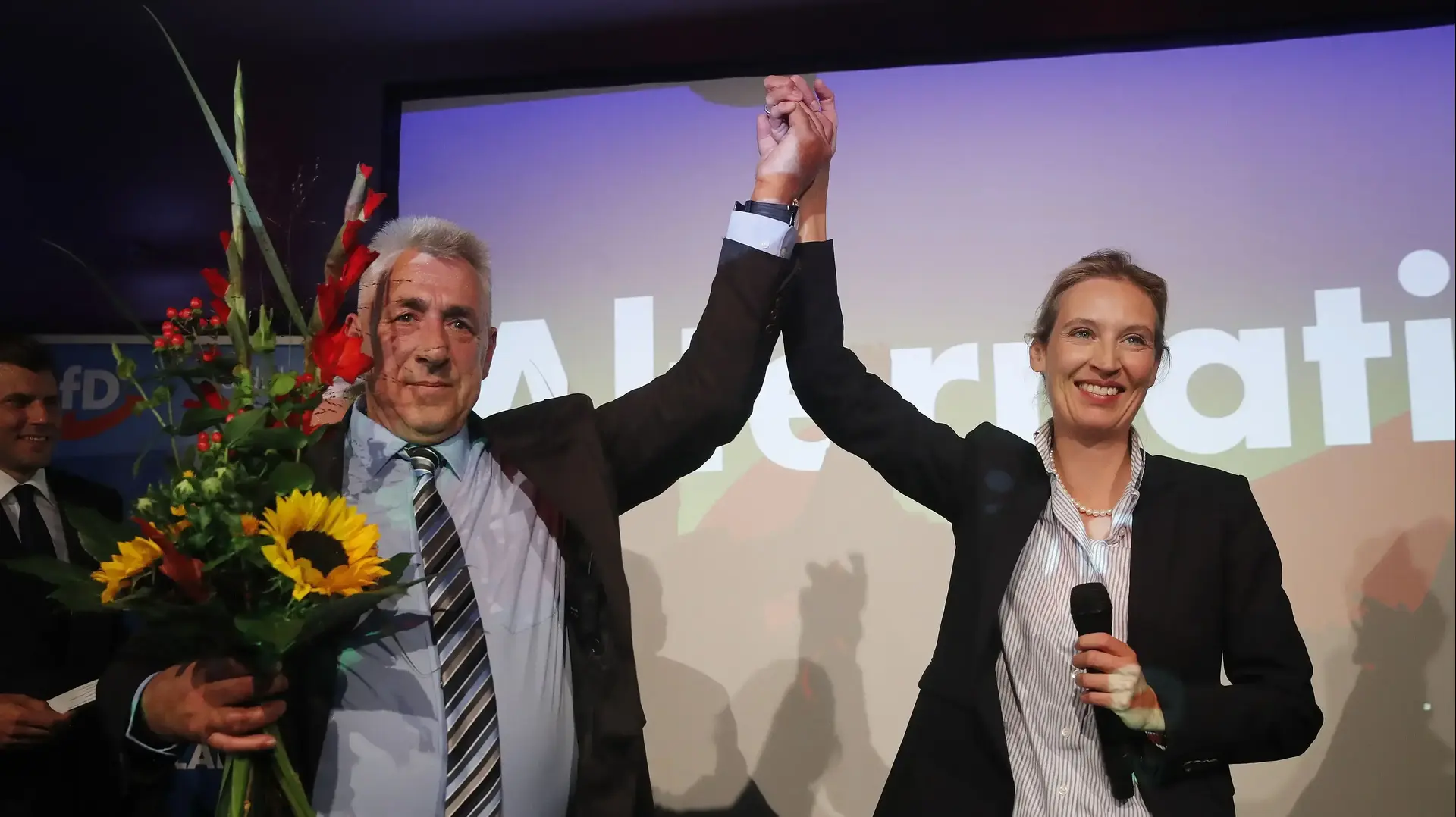 ראשי מפלגת afd, אליס ויידל לאחר הבחירות בגרמניה, 24 בספטמבר 2017