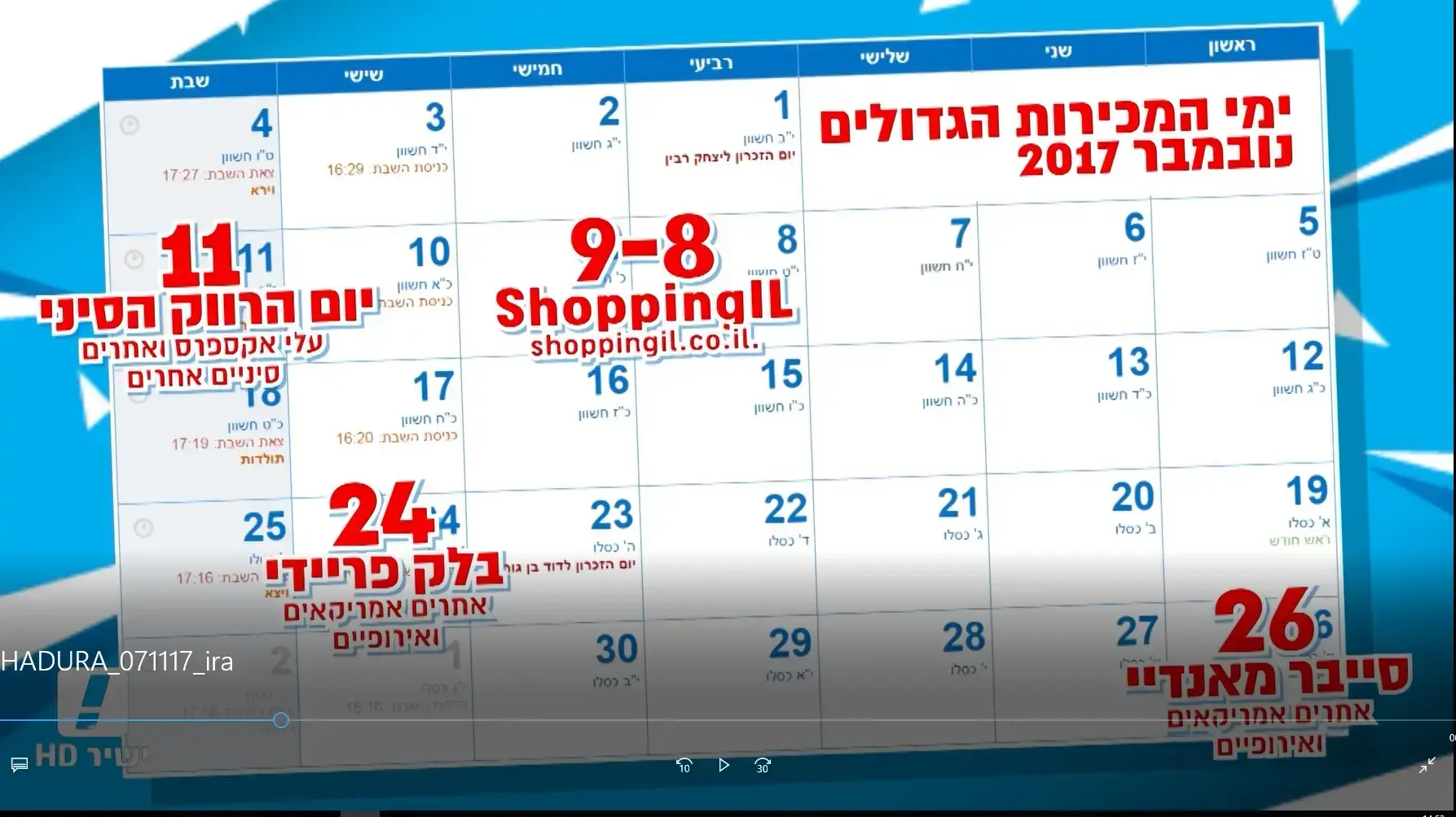 אירה אימרגליק על חודש הקניות ברשת מתוך המהדורה המרכזית 7.11.17