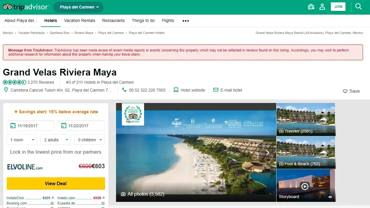 אזהרה של TripAdvisor לבתי מלון שהיתה בהם הטרדה מינית