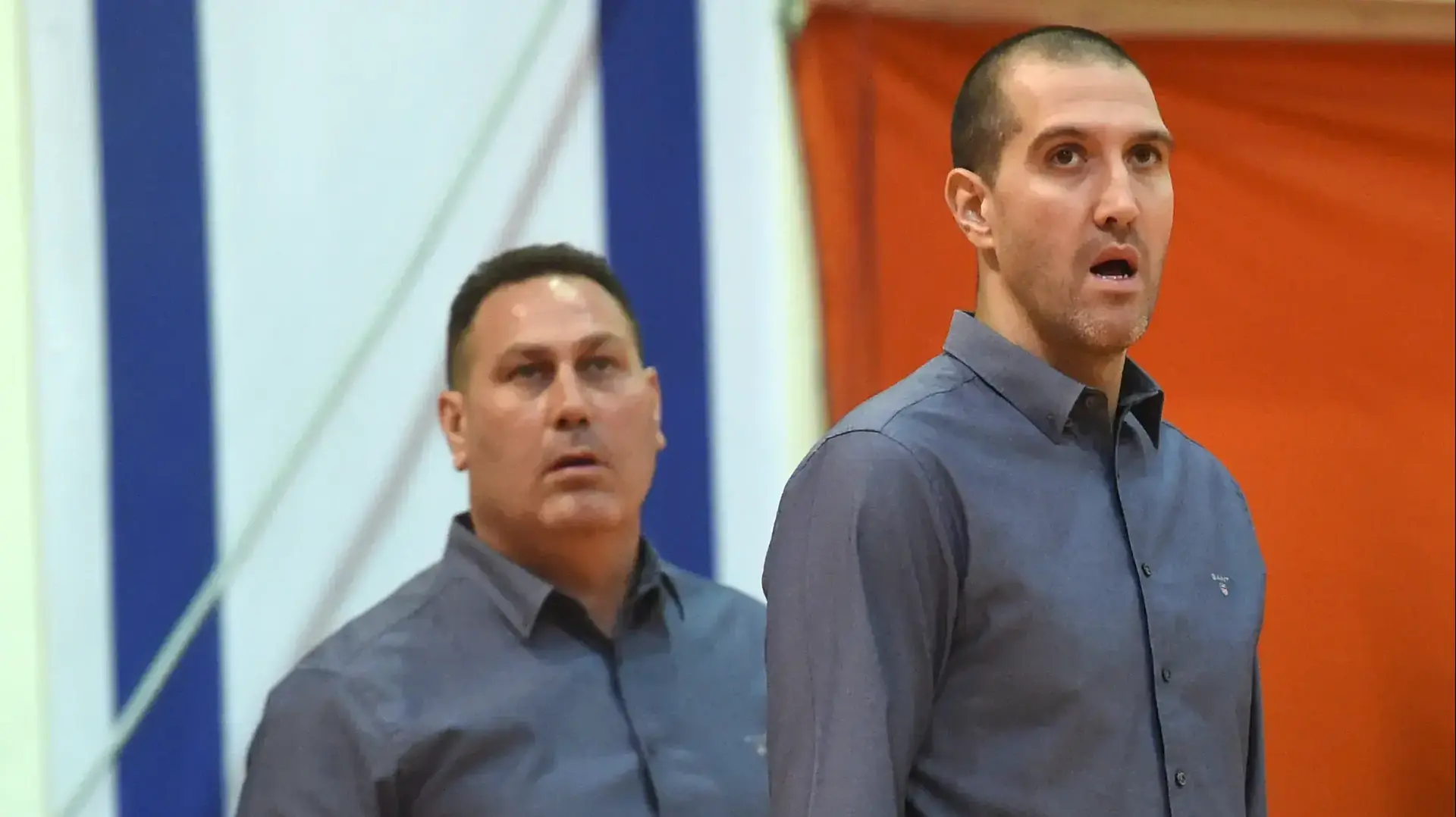 טל בורשטיין עוזר מאמן מכבי תל אביב עם גיא גודס