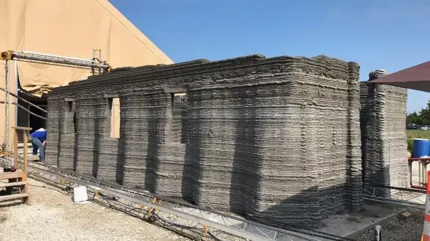 בניינים מודפסים מבטון לראשונה במקומם הייעודי