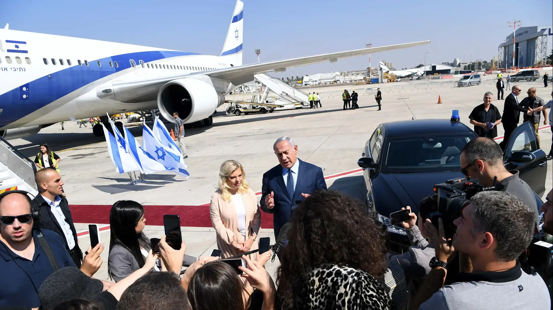 ראש הממשלה בנימין נתניהו ורעייתו שרה ממריאים לניו יורק, לעצרת האו"ם