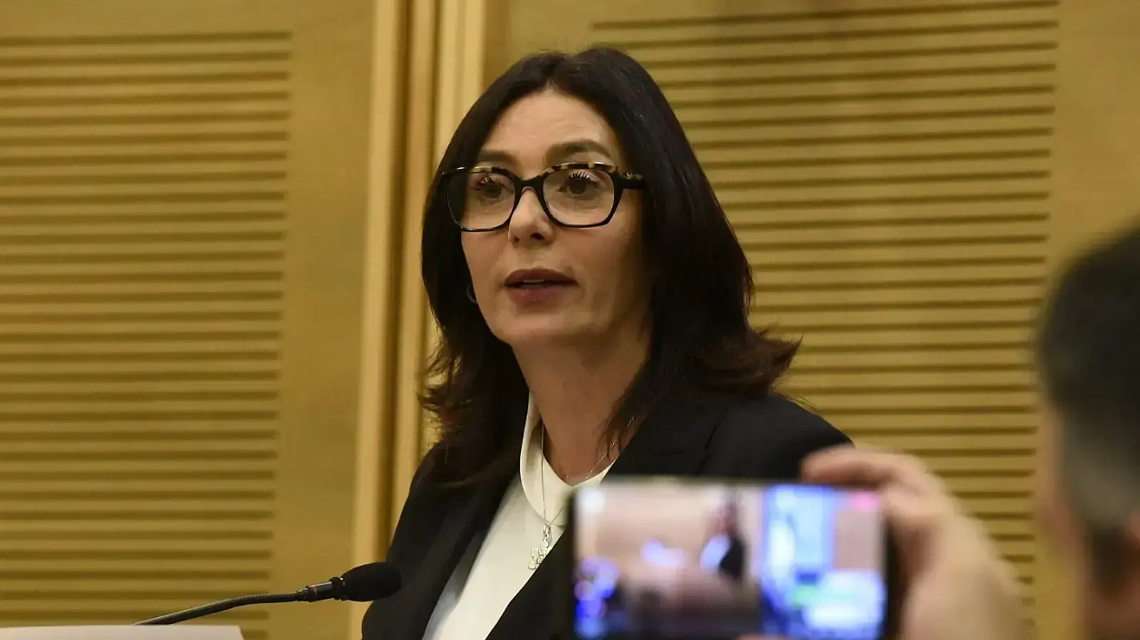 מירי רגב במהלך הצהרה לתקשורת בכנסת, ירושלים 26 בנובמבר 2018