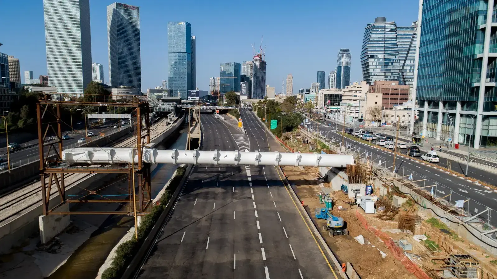 עבודות להקמת גשר יהודית בתל אביב , 26 בינואר 2019
