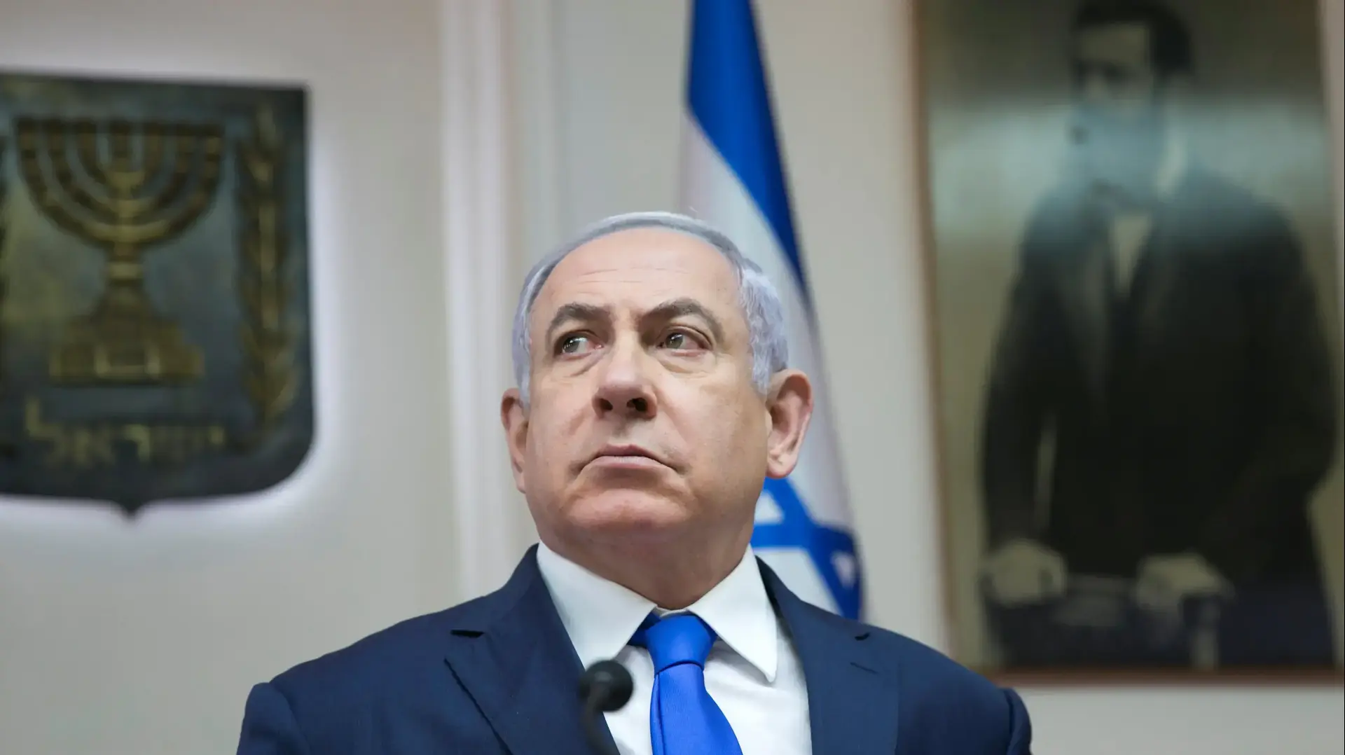 ראש הממשלה בנימין נתניהו בפתח ישיבת הממשלה, 17 במרץ 2019