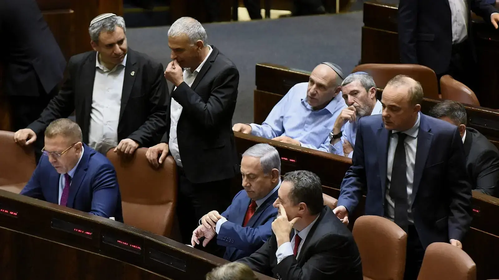 בנימין נתניהו משה כחלון גלעד ארדן יובל שטייניץ במליאת הכנסת ב-29 במאי 2019