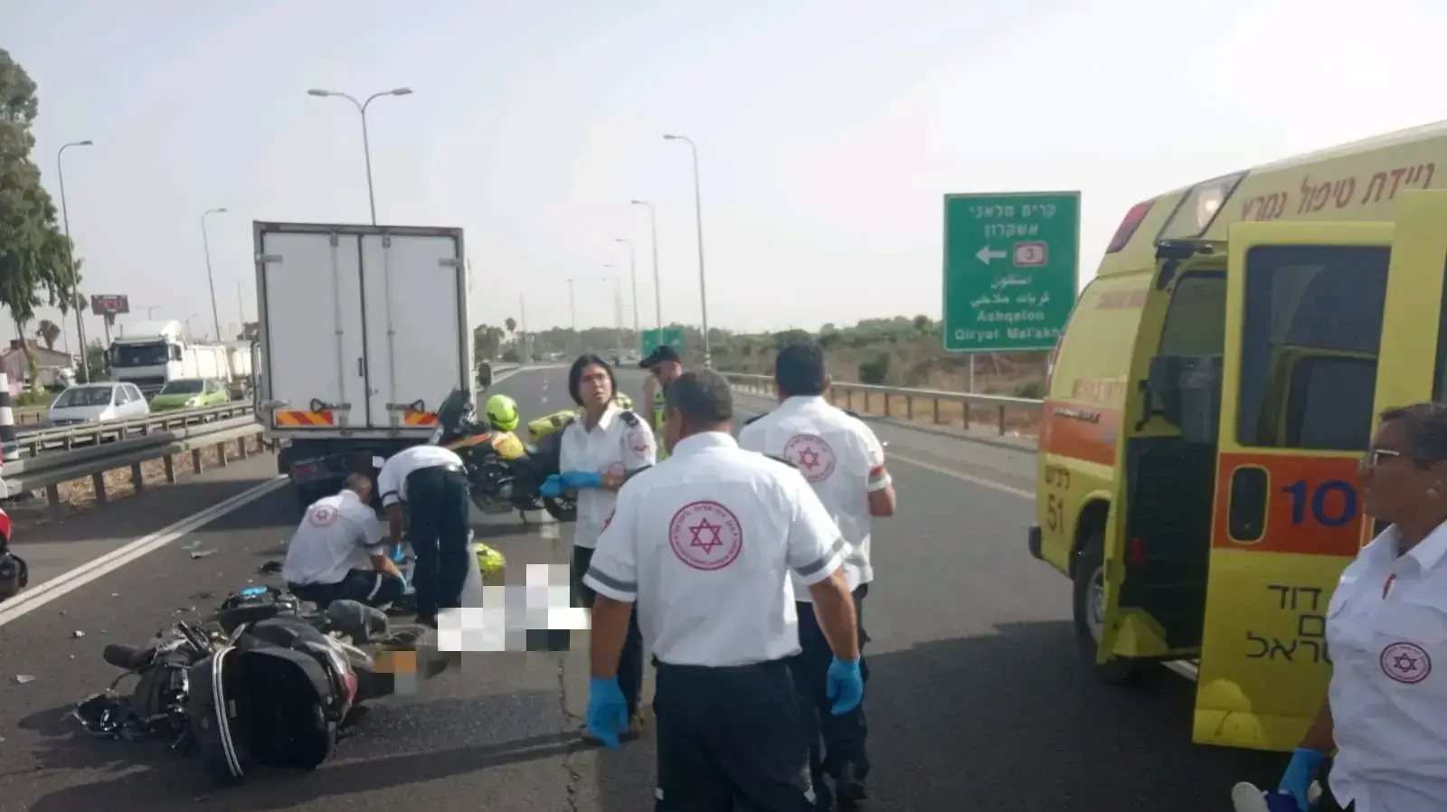 במרחב לכיש על ת.ד בין אופנוע למשאית בכביש 40 מצומת תימורים לכיוון קסטינה, 17 ביולי 2019