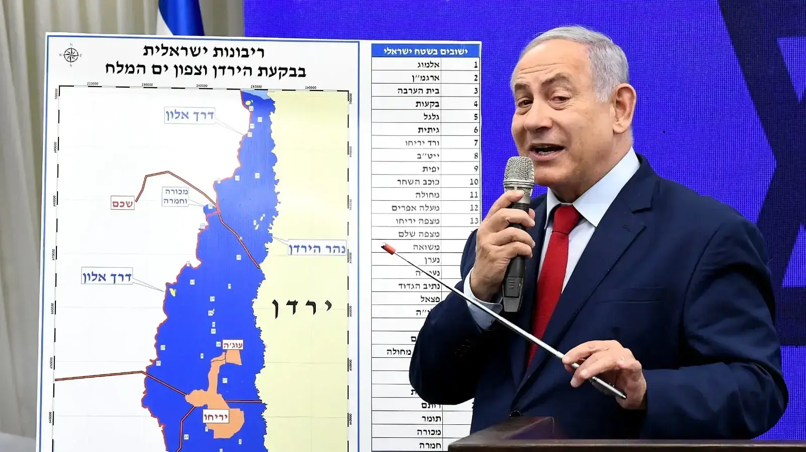הכרזה מיוחדת של רה"מ נתניהו בדבר החלת ריבונות על יישובים בבקעת הירדן בכפר המכביה, 9 בספטמבר 2019
