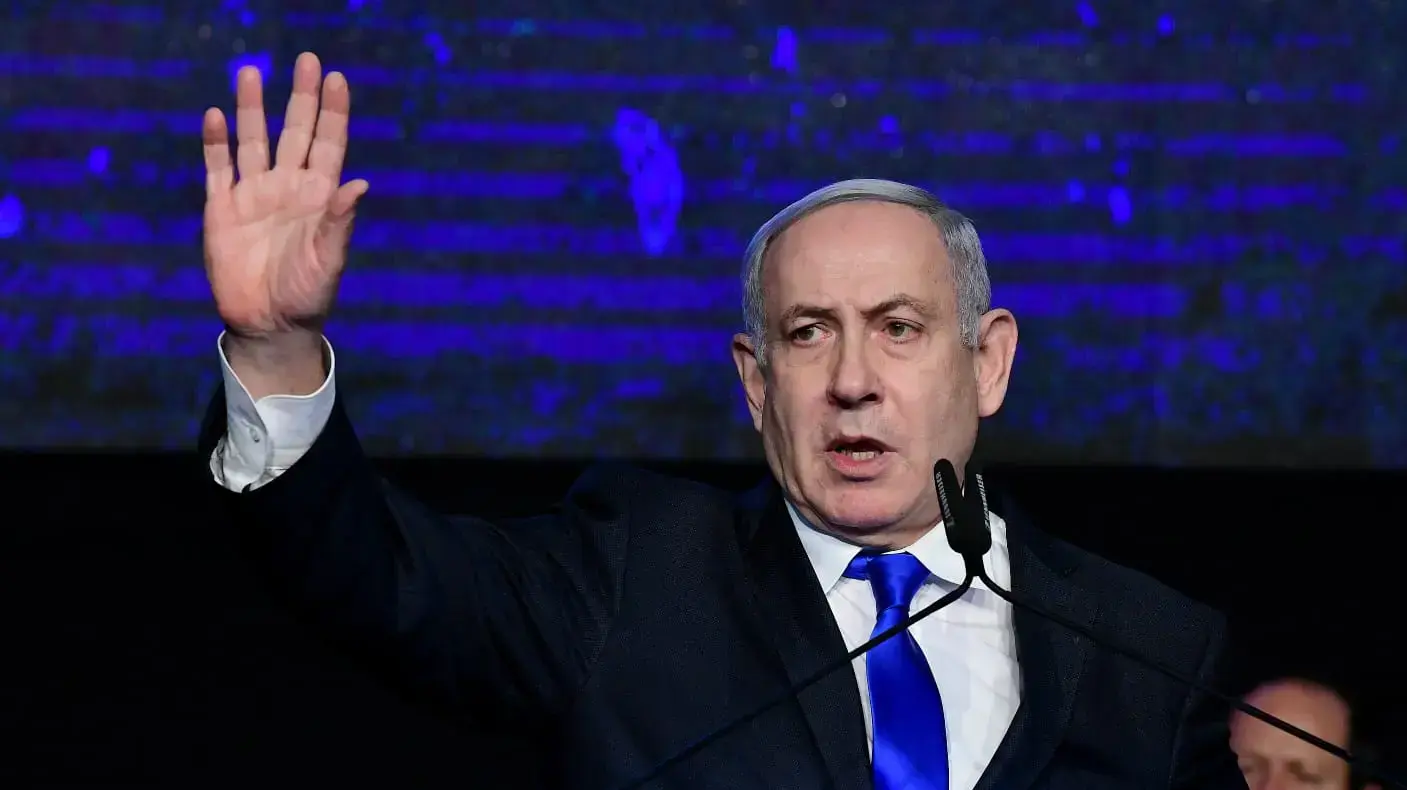 ראש הממשלה, בנימין נתניהו במהלך כנס החירום של הליכוד נגד ממשלת מיעוט בתמיכת המפלגות הערביות, גני התערוכה, תל אביב 17 בנובמבר 2019
