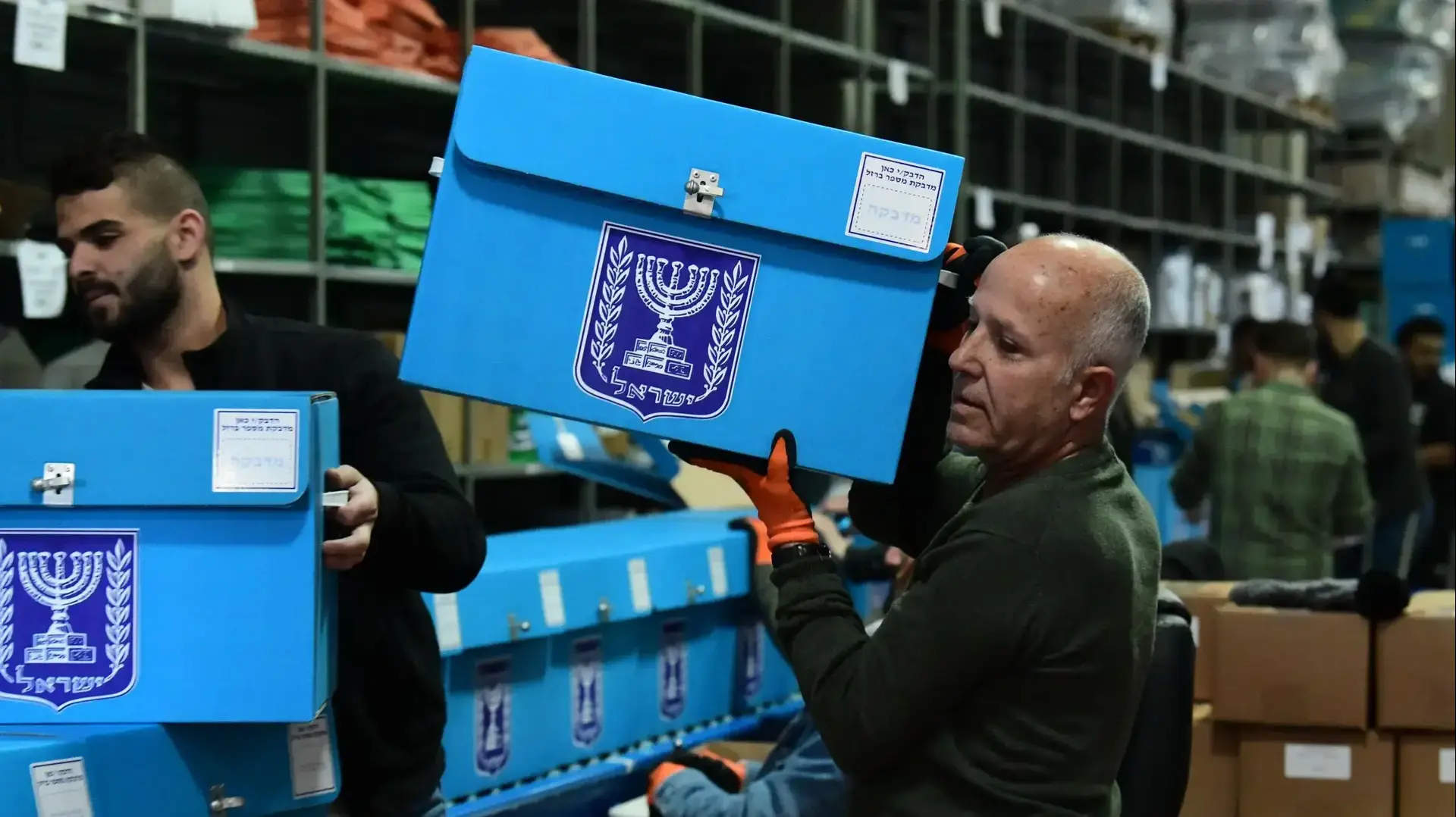 מחסן ועדת הבחירות 2020 בשוהם, 12 בפברואר 2020