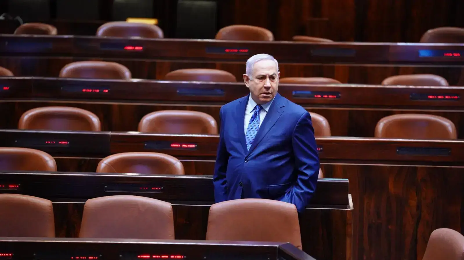 ראש הממשלה, בנימין נתניהו במהלך כינוס מליאת הכנסת לצורך הצבעה ליו"ר 26 במרץ 2020