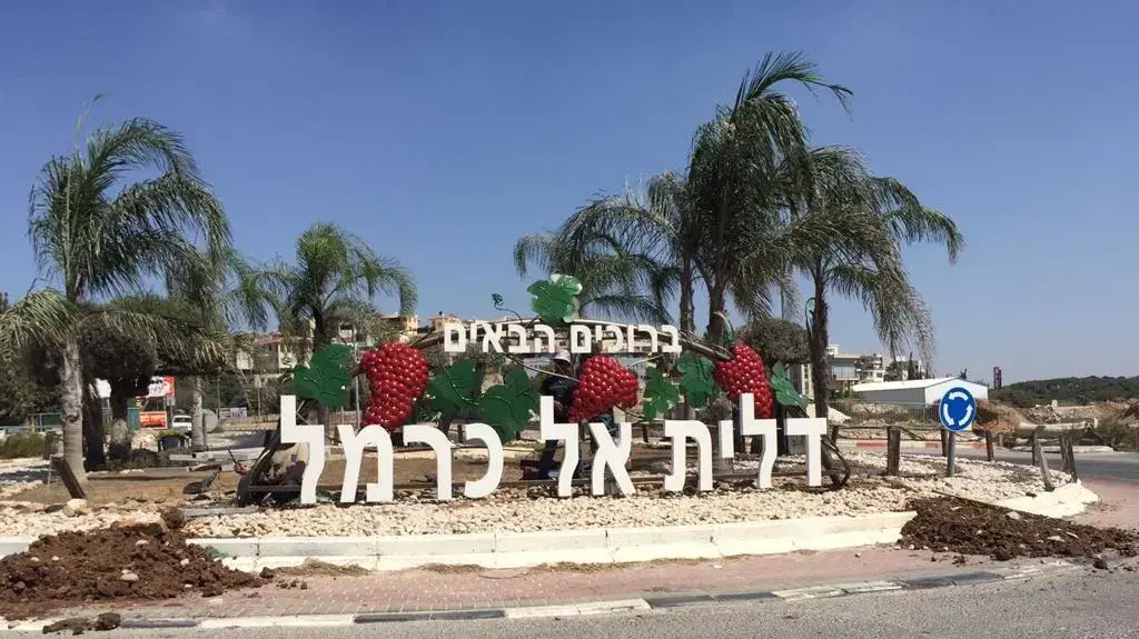 כיכר הכניסה ליישוב דליית אל כרמל