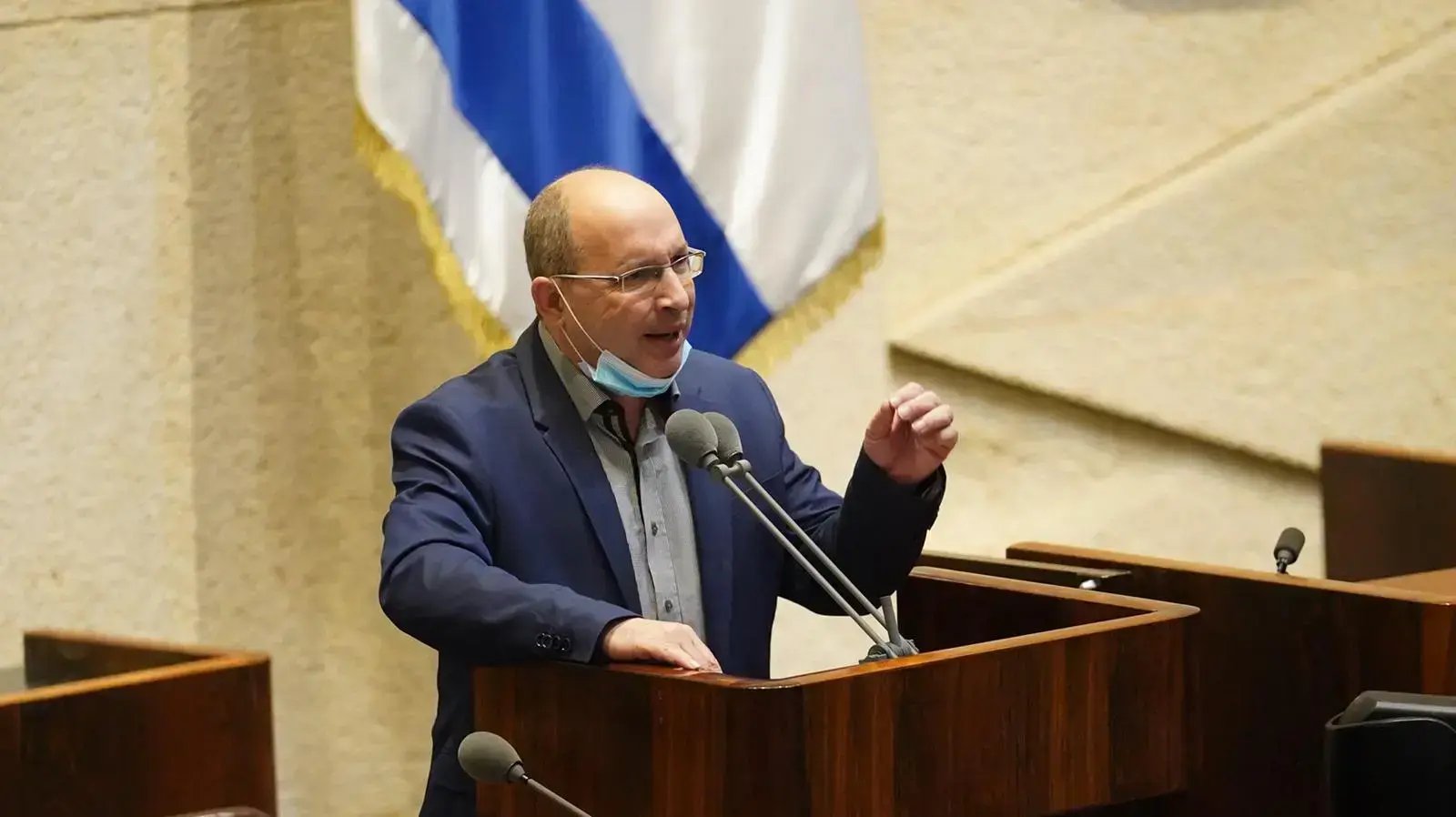 שר המשפטים, אבי ניסנקורן במהלך נאומו במליאת הכנסת 9 בספטמבר 2020
