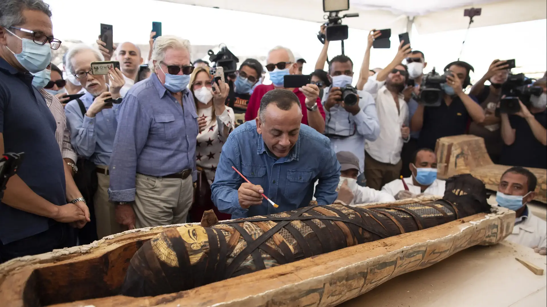 59 ארונות קבורה מעץ עם מומיות נמצאו בסקארה במצרים