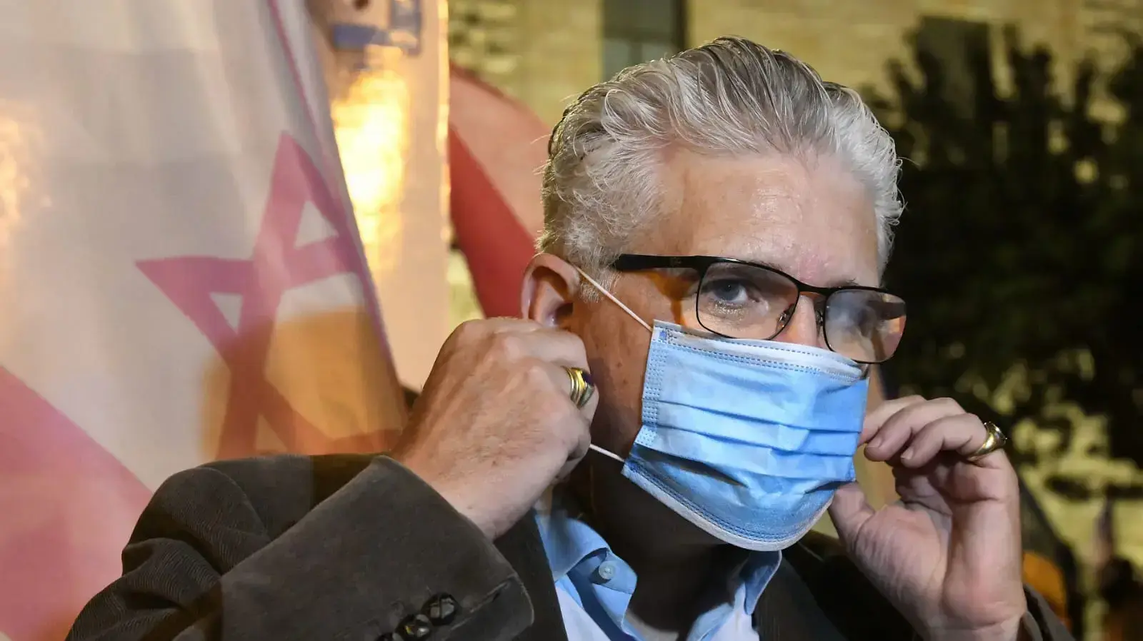 ח"כ אלי אבידר בהפגנה נגד השחיתות מול מעון רה"מ נתניהו, בלפור, ירושלים, 24 באוקטובר 2020