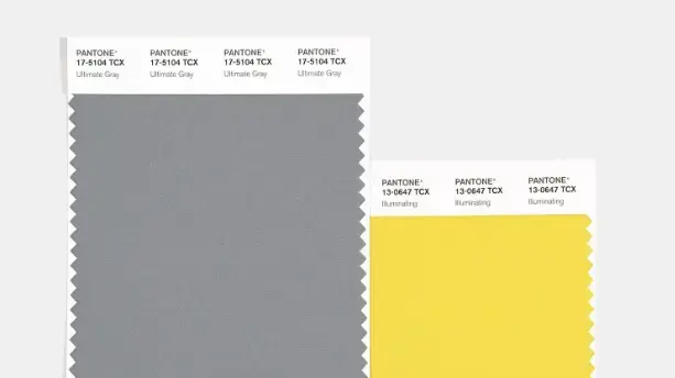 צבעי השנה של פנטון לשנת 2021 צהוב ואפור Illuminating Ultimate Gray