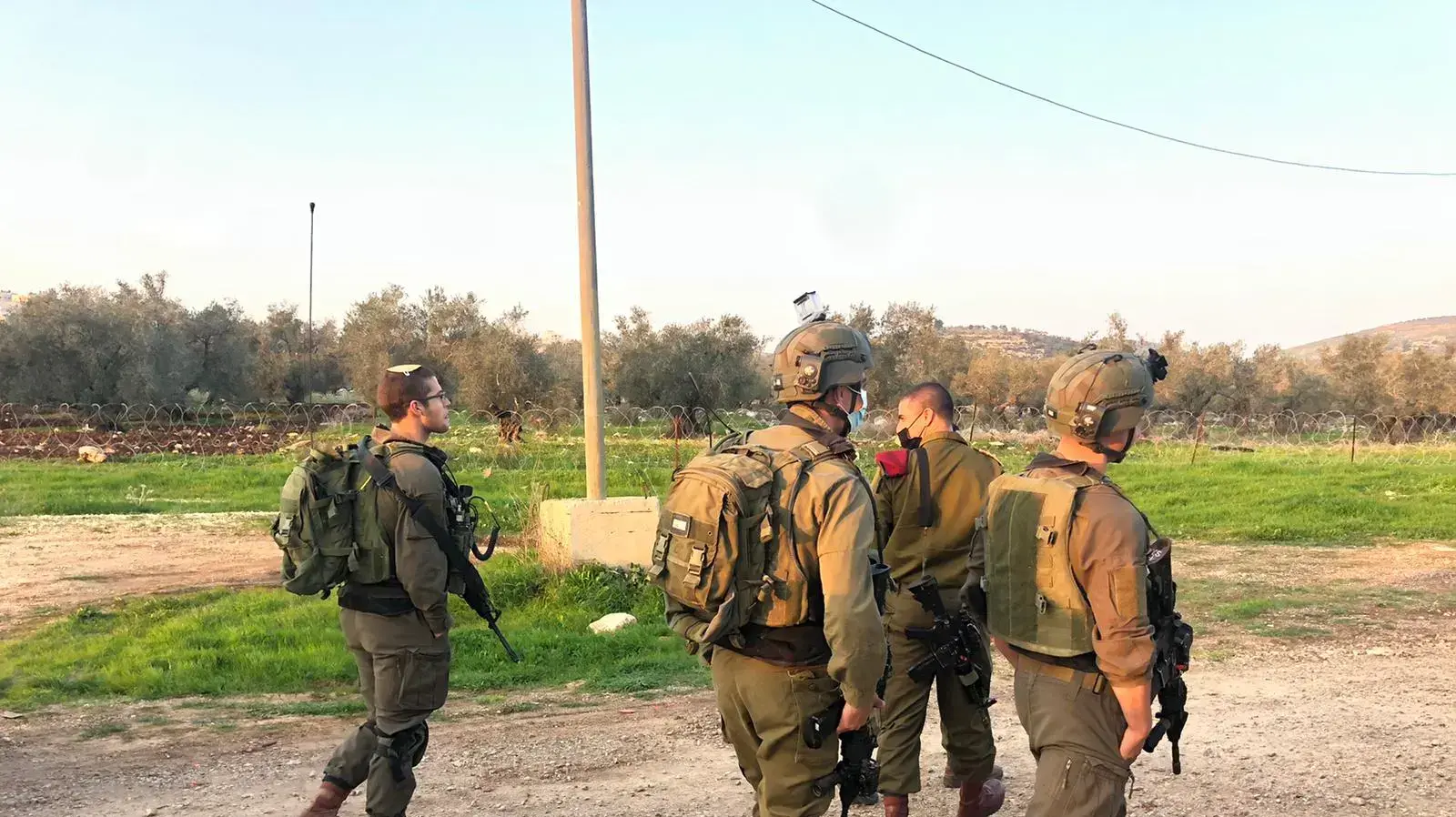 כוחות צה"ל לאחר ניסיון פיגוע במחסום ליד כפר יעבד הסמוך לג'נין. 9 בינואר 2021