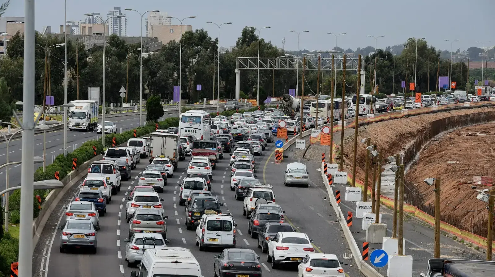 פקק תנועה במחלף התקווה עד מורשה, 15 בינואר 2020