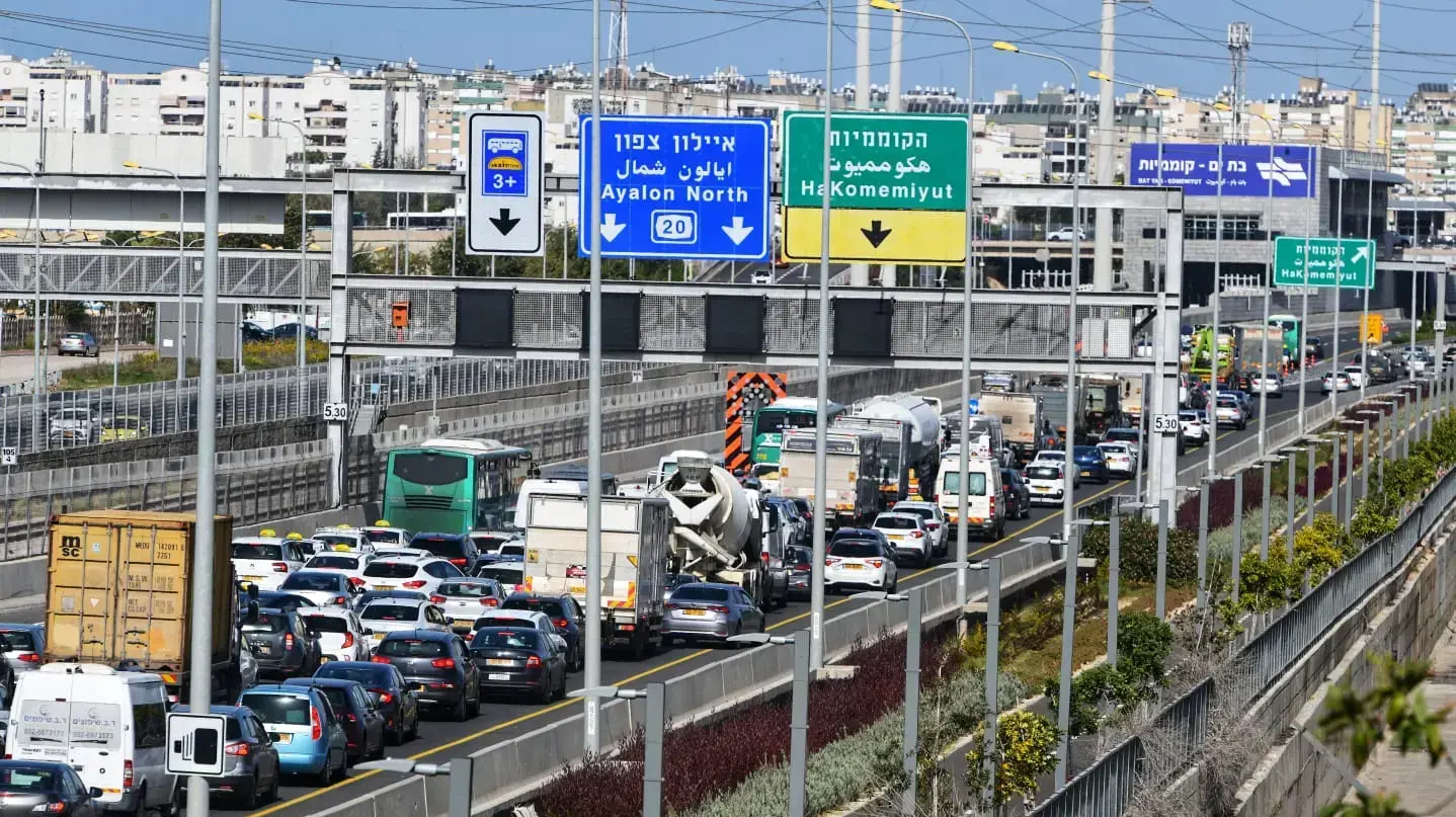 פקקים באיילון צפון 31 בינואר 2021