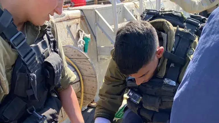 צבת ים פגועה חולצה מהים ע"י חיילים בזמן הסערה