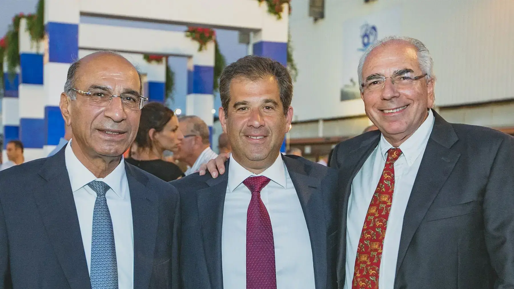 מימין: יונה פוגל, אסי שמלצר וסמי קצב, מספנות ישראל