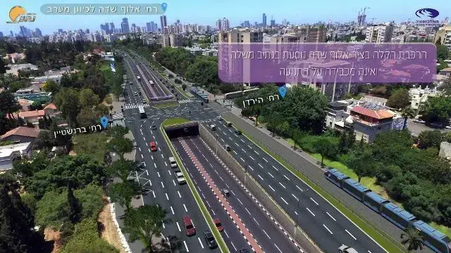 מתווה הקו הסגול של הרכבת הקלה בגוש דן