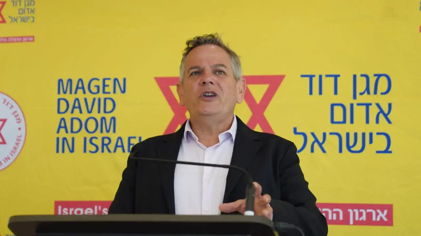 שר הבריאות, ניצן הורוביץ במהלך הצהרתו במתחם מד"א, ירושלים 8 באוגוסט 2021