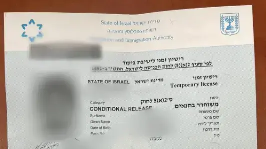אשרת שהייה בישראל שהונפקה בתמורה לשוחד מיני (10.11.2021)